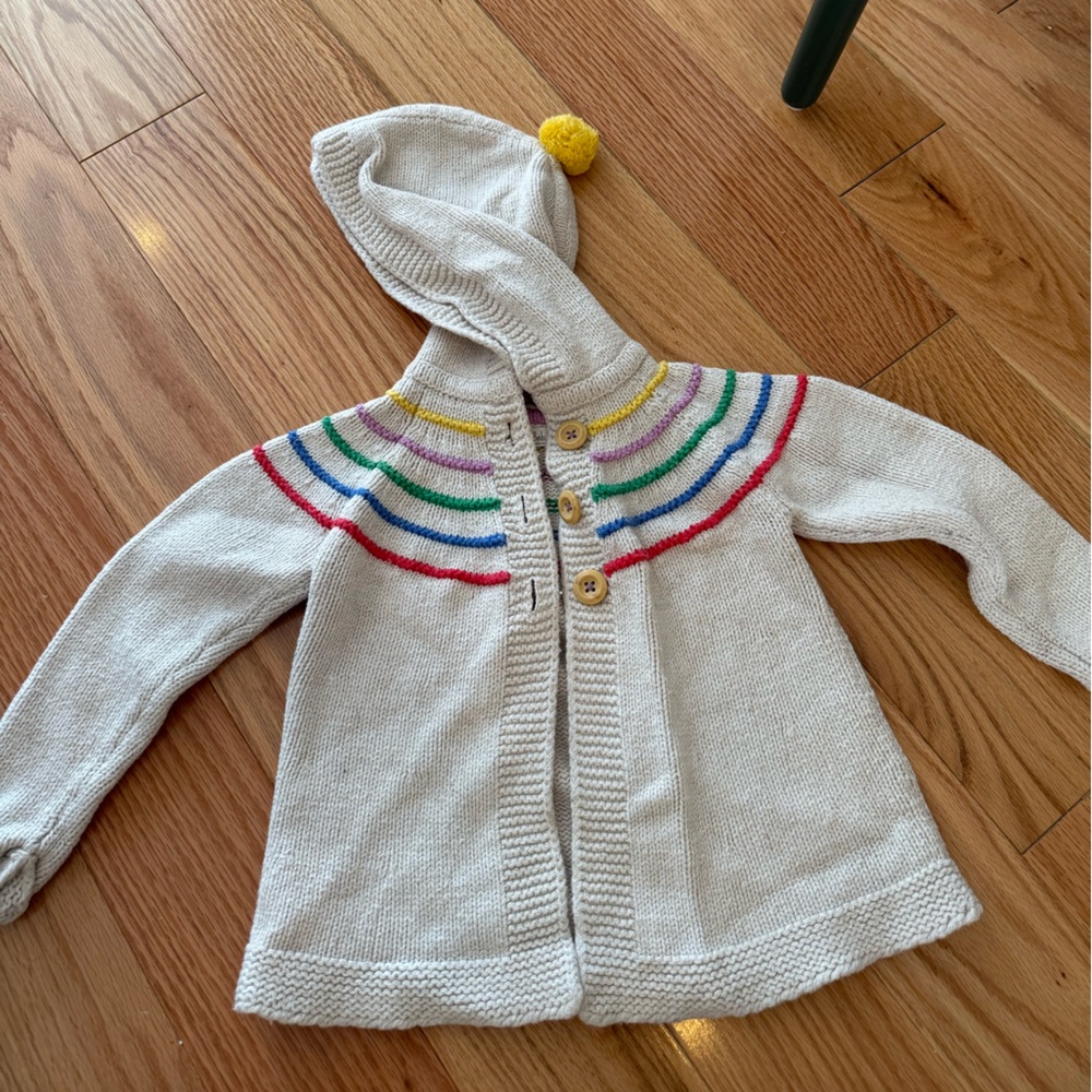 Boden Cream and Pink Knit Sweater
